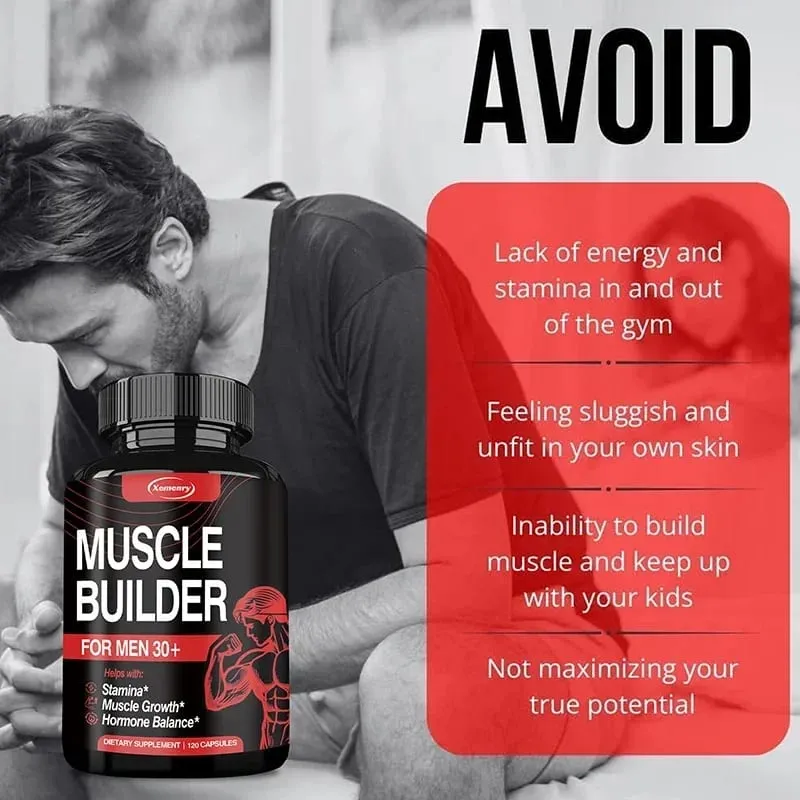 Muscle Builder Supplement - Hormone Balance Muscle Growth and Strength Promote Metabolism Improve Athletic Performance