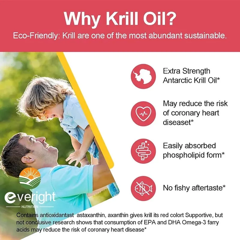 Antarctic Krill Oil 1200 mg with Omega-3 Supplement EPA & DHA Astaxanthin & Phospholipids for Heart Joint Brain Antioxidant — image 4