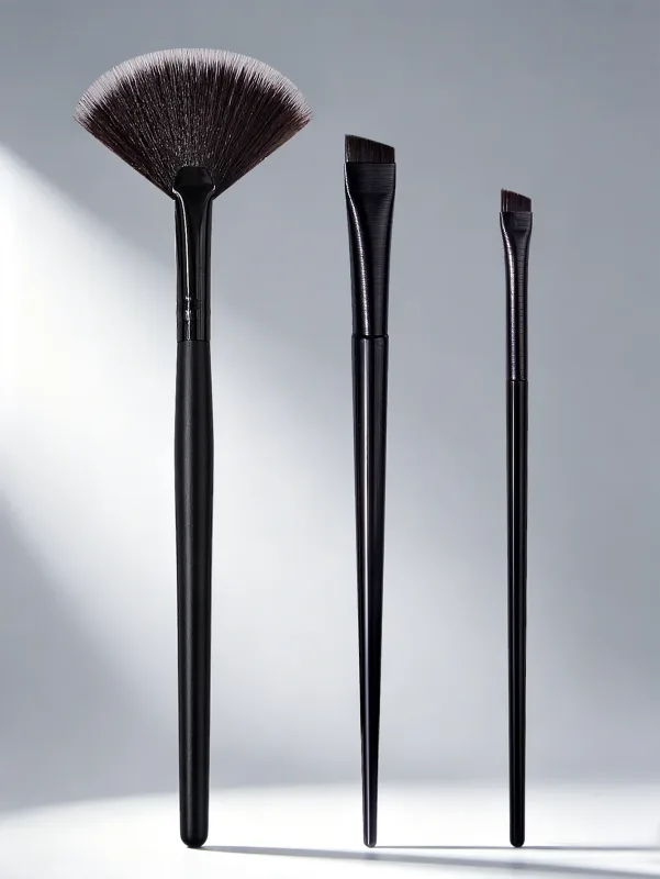 3PCS Fan Highlighter Brush Angled Eyebrow Eyeliner Makeup Brushes Set Soft Synthetic Hair Precise Eye Face Cosmetic Brushes — image 4