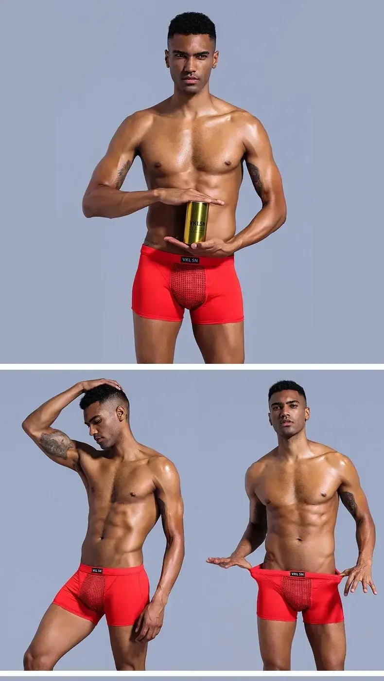 Men's Magnetic Closure Milk Silk Boxer Briefs Anti-Slip Quick-Dry Ultra Soft Breathable Underwear Boxer Shorts — image 13