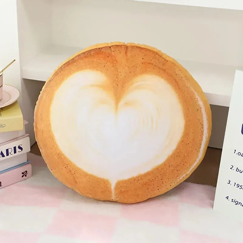 36x36cm Latte Coffee Round Plush Pillow Stuffed Soft Drink Food Images Seat Cushion for Sofa Chair Indoor Decor Gift — image 8