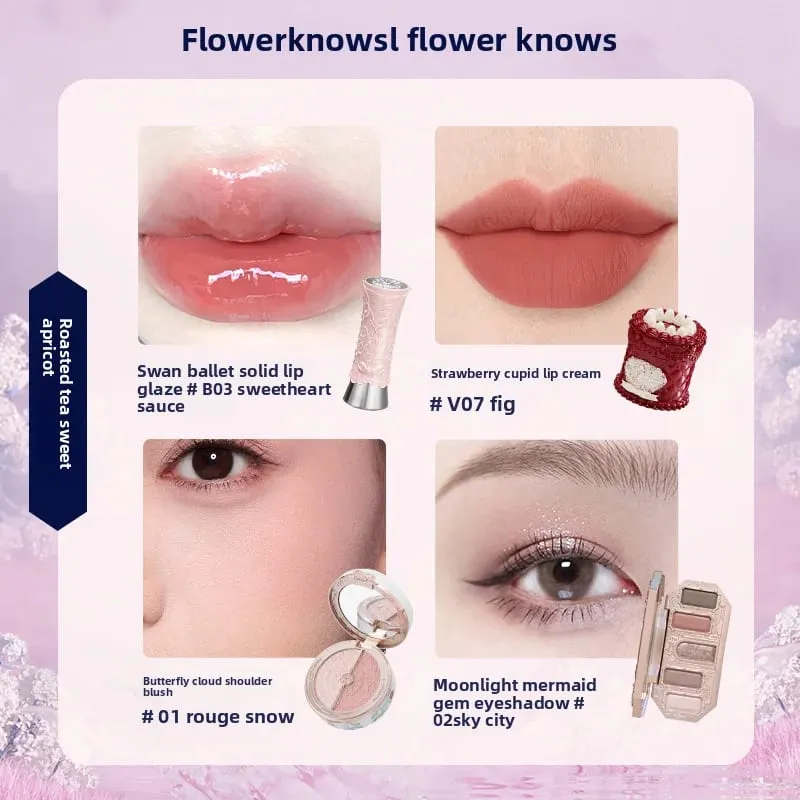 Flowerknows make-up Dárkové sady Little Angel Bunny Zahradní mušle Šperky Glaze na rty Tvářenka Flower Know SWEETIE BEAR Blush korektor