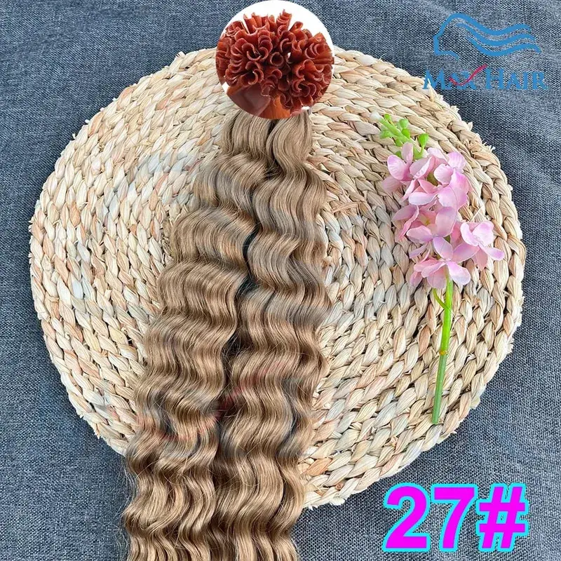 Keratin U Tip deep wave Human Hair Extensions 18-30 Inch Remy Hair Extensions High Quality Remy Human Hair salon Extensions — image 13