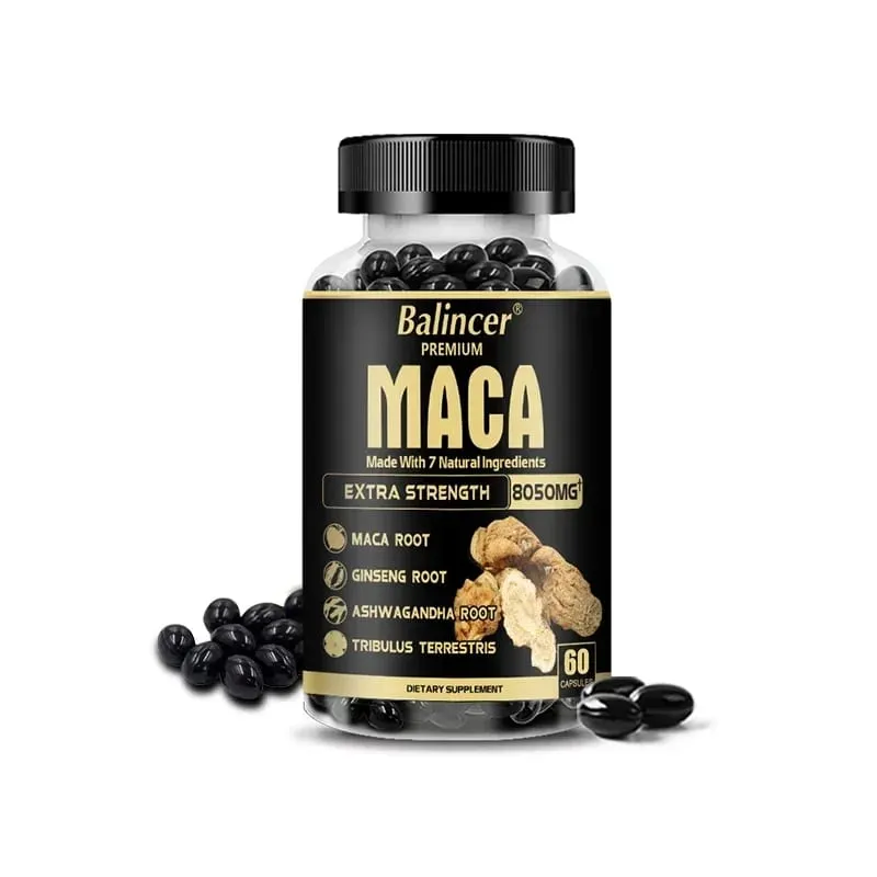 7in1 Premium Maca Root Capsules with Ashwagandha Ginseng and More - Nergy Performance and Mood Support