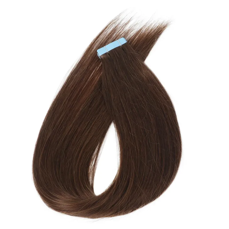 High Quality Silky Soft Remy Human Hair Extensions 12 Inch-20 Inch Tape Hair Wear Resistant Durable Silky Soft PU Seamless Add Length Volume — image 10