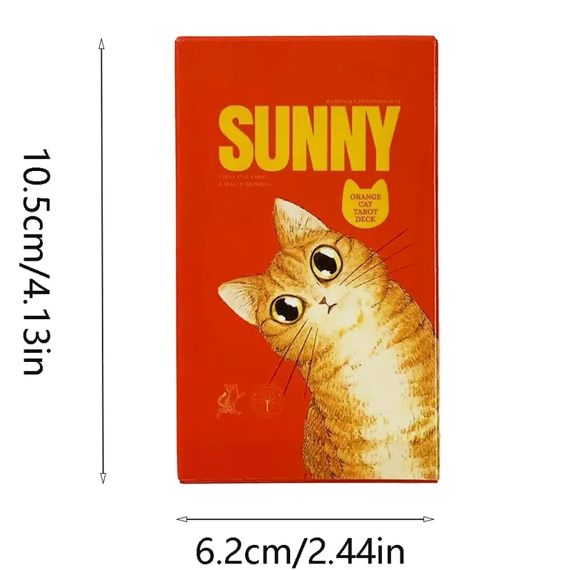 Sunny Cat Tarot Cards Fortune‑Telling Cards Game Spiritual Guidance Divination Cards Cute Witchcraft Gift for Women & Cat Lovers