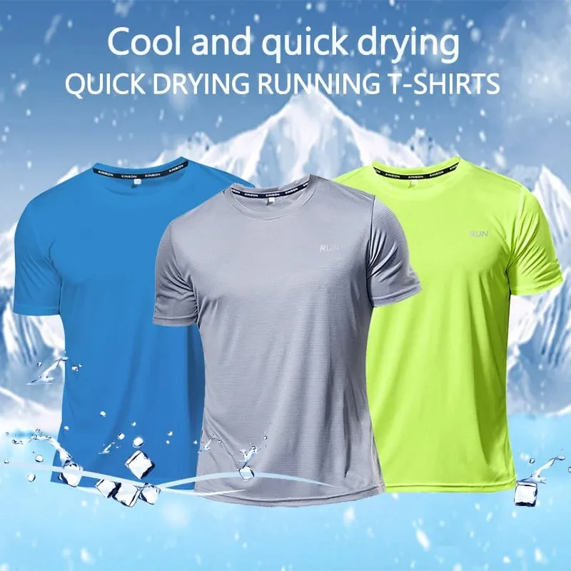 Men's Quick Dry Sports T-Shirt Short Sleeve Breathable Moisture Wicking Lightweight Gym Running Workout Top