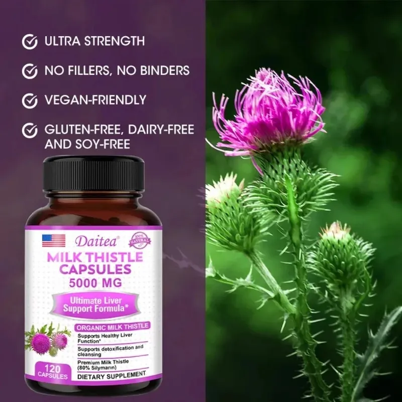 Milk Thistle with Dandelion Root - Antioxidant Liver & Kidney Health Support Supplement - Vegan Non-GMO Gluten Free — image 4