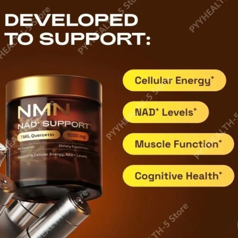 NMN Capsule Supplement 1000mg Serving NAD+ Supplement Supports Brain Energy 60 Capsules — image 3