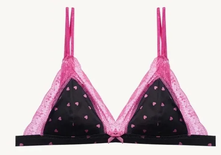 French Satin Lace Triangle Bra Set Wireless Thin Cup Small Bust Push Up Lingerie Side Support Anti Sag Sexy Women Underwear S-XL