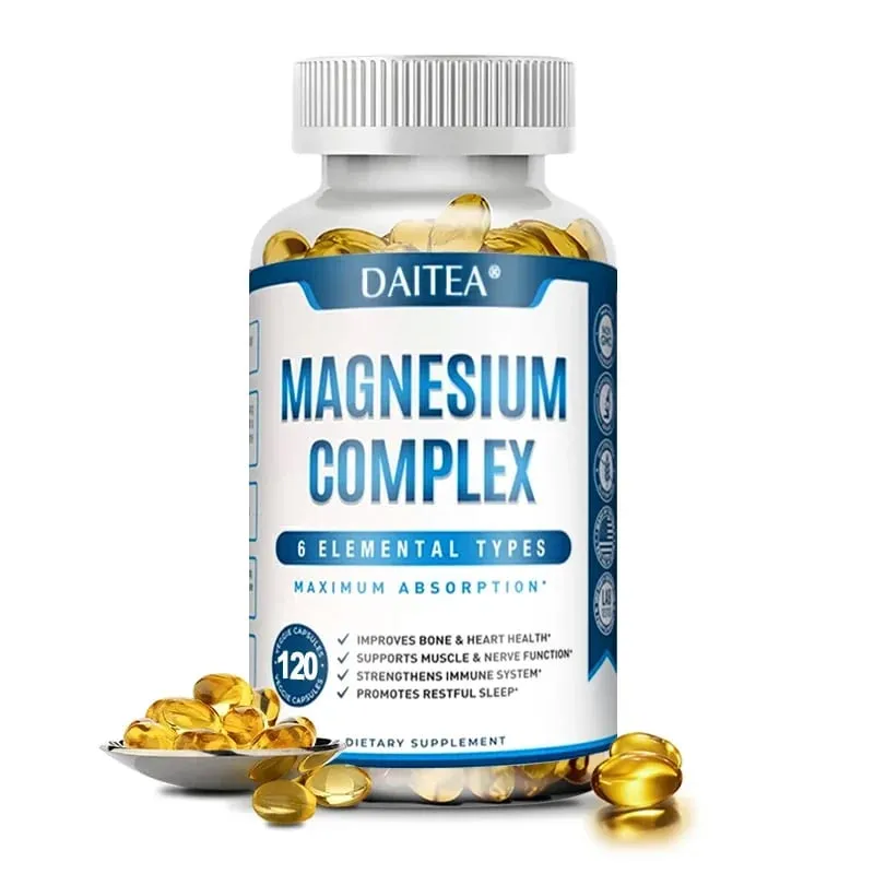 Magnesium Complex Capsules - Pandagdag sa Kalusugan ng Muscle at Cardiovascular na Stress sa Pagtulog at Formula ng Pagkabalisa — image 8