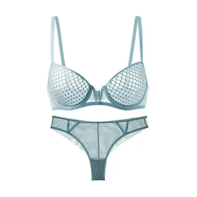 Summer Style Ultra-Thin Minimizer Bra Set Ladies Large Bust Soft Underwire Side Support Anti-Sagging Everyday Lingerie