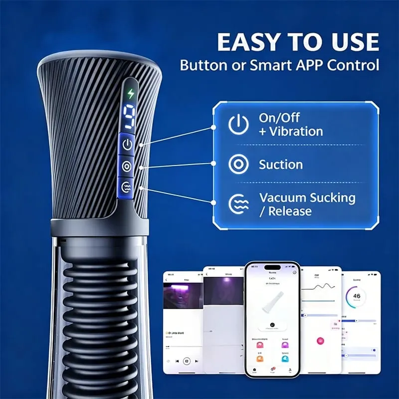 Automatic Male Masturbators Penis Pump Sex Machine Stroker Vacuum Pump Adult Sex Toys for Men 5 Suction Levels 6 Training Modes