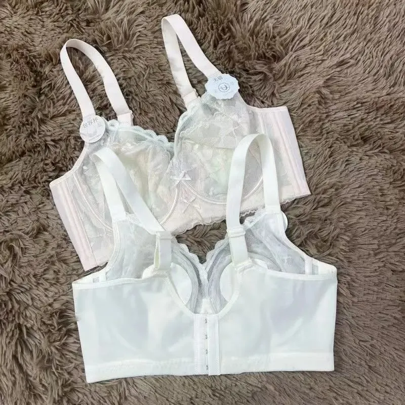 Women's Sexy Lace Support Bra Full Cup Lift Bralette Lingerie Anti-Sagging Ultra Thin Mesh - Slimming Underwear for Big Bust