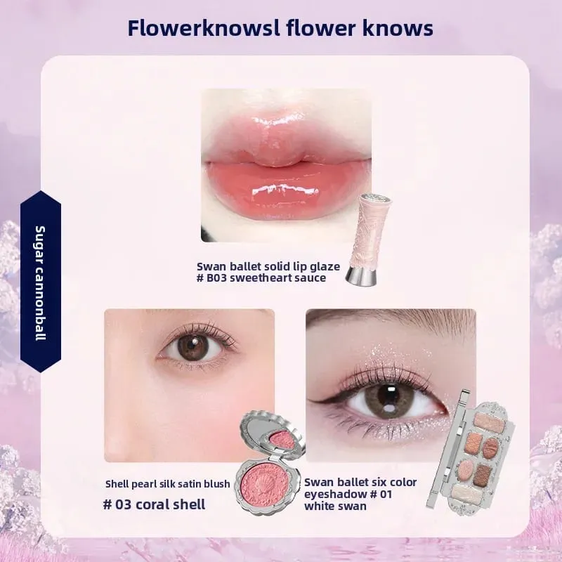 Flowerknows make-up Dárkové sady Little Angel Bunny Zahradní mušle Šperky Glaze na rty Tvářenka Flower Know SWEETIE BEAR Blush korektor