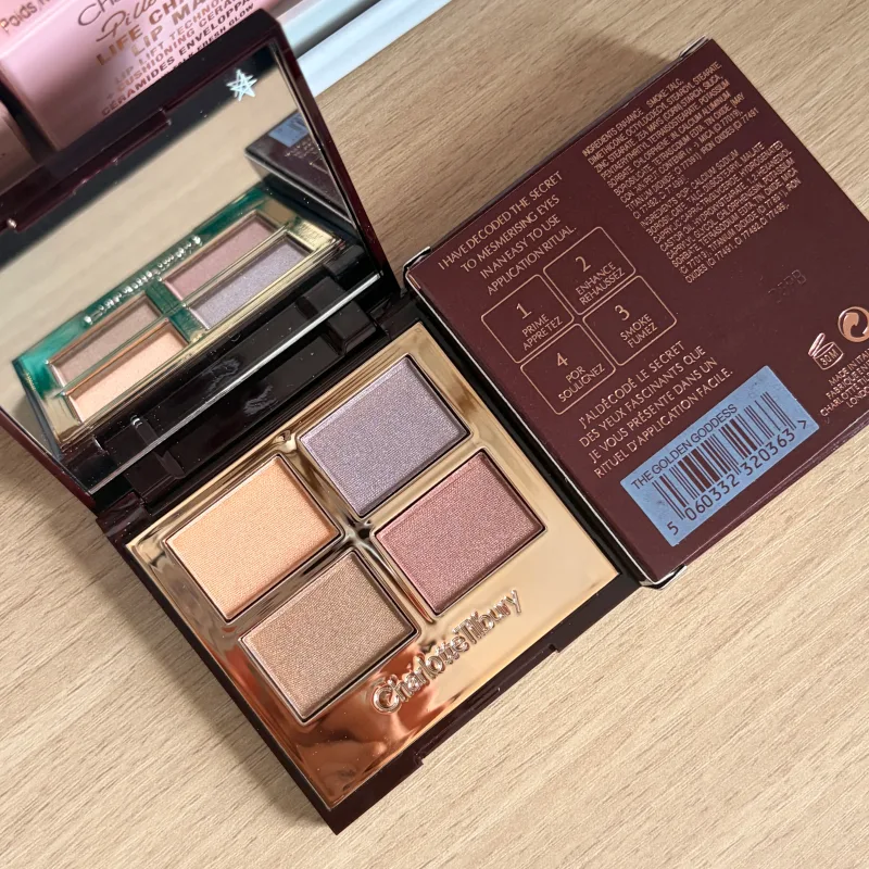 Charlotte tilbury paleta de quatro cores travesseiro talk eraggera olhos pequeno tubo de ouro batom fácil de aplicar maquiagem cosméticos portáteis — image 14