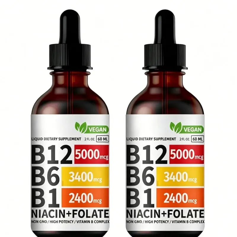Vitamin B6 Drops Complex B12 B1 Folate Liquid Supplement Support Digestive System Drops Liquid Triple Absorption Liquid Drop — image 7