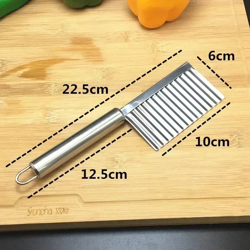 Stainless Steel Wave Potato Slicer Vegetable Cutter Potato French Fries Cutter Gadget Accessories Supplies Kitchen Cooking Tools — image 6