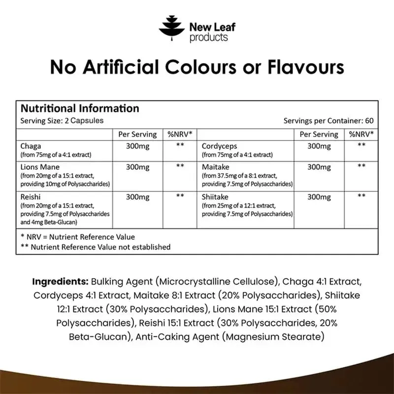 Mushroom Super Blend Complex - Brain Nervous System Health and Memory Supplements Immunity Sleep Energy Mood Support — image 3