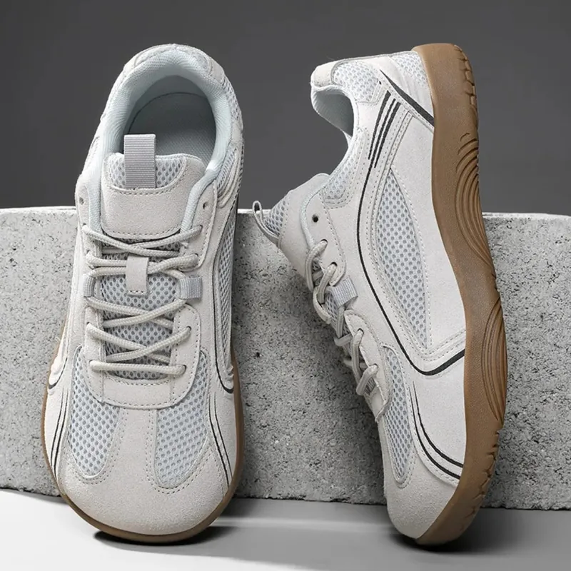Men Women Wide Toe Sneakers Retro Training Shoes Large Size Mesh Breathable Non-Slip Flat Sole Outdoor Casual Sports Shoes