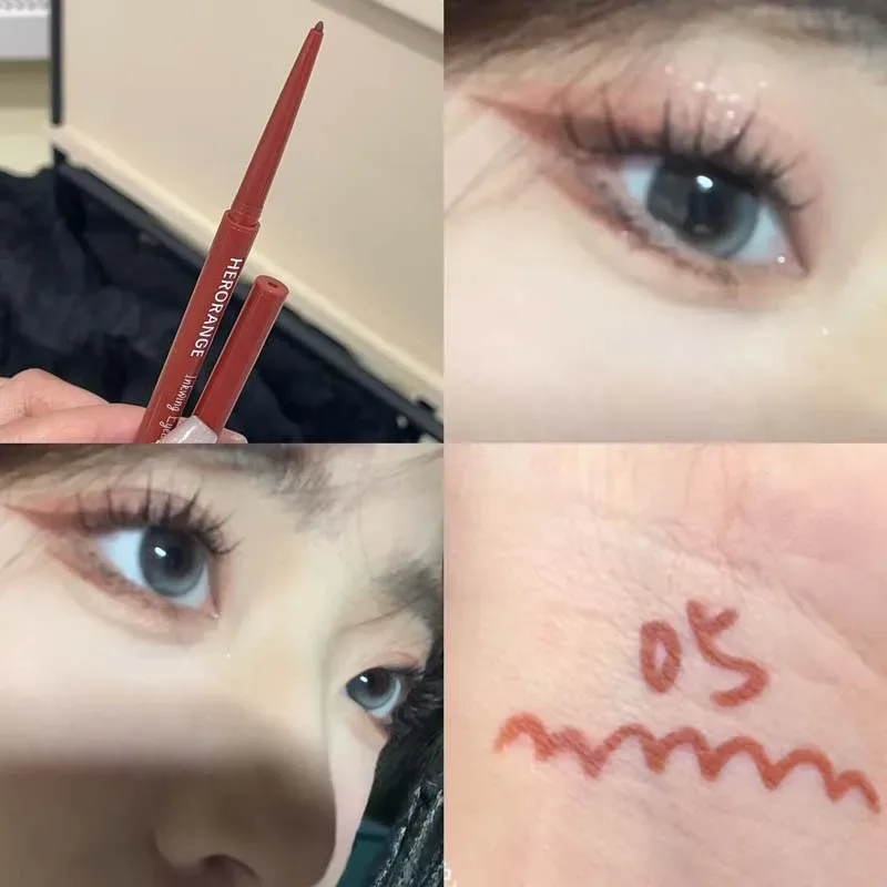 Herorange Glitter Eyeliner Pencil Ultra Fine Tip Smooth Color Enlarge Eyes Daily Light Makeup