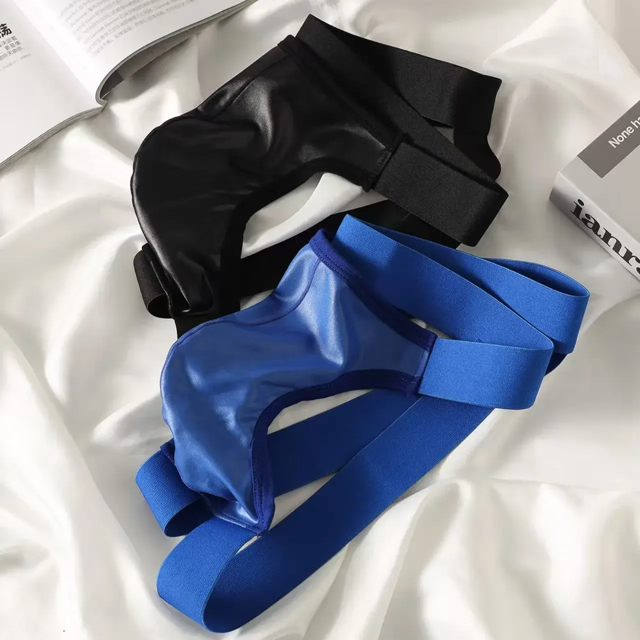 Men Sexy G-string Soft Ribbed T-back Thongs Breathable Underwear Bulge Pouch Underpants Male Bikini Trunks Wide Belt Panties — image 3