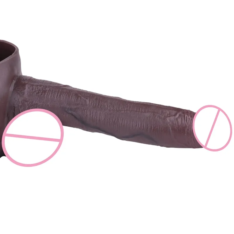 Silicone Boxer Shorts Pants With Realistic Hollow Dildo Lifelike Penis Sleeve Pants For Men Adult Couple's Sex Toy Sexshop