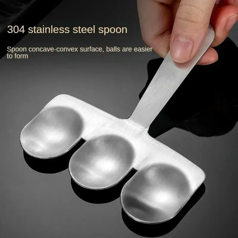 Easy-Release Non-Stick Meatball Maker Set - Manual Meatball Spoon for Effortless Fish Balls-Ideal Kitchen Tool for Home Cooking