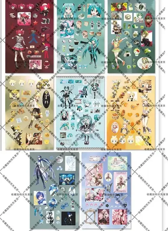 Hatsune Miku -Project DIVA- Sticker Hatsune Miku Kagamine Rin/Len Anime Peripheral Journal Material Sticker 8 Sheets New Gifts