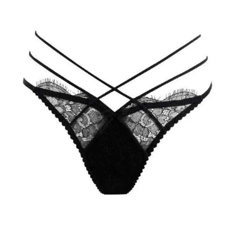 Pháp Ren Thêu Dây Đeo Chéo Bộ Đồ Lót Ren Lưới Push Up Bra Quần Rỗng Gợi Cảm Nữ Thân Mật Quần Lót Phù Hợp Với S-XL Đảng khi Mặc — image 7