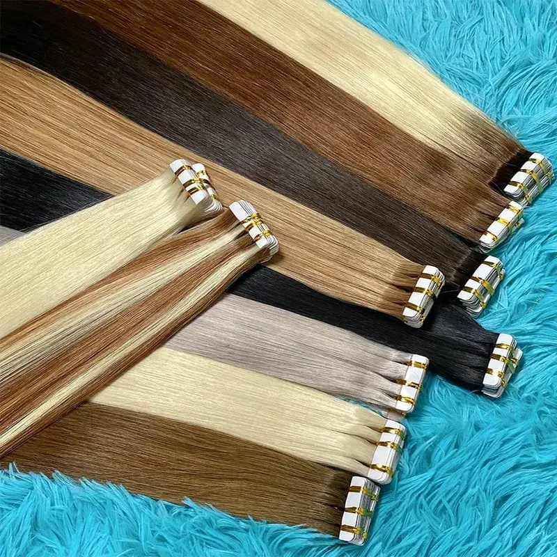 Tape-In Human Hair Extensions Different Colors Straight Hair 18-30 Inch Double Sided Adhesive Remy Hair — image 5