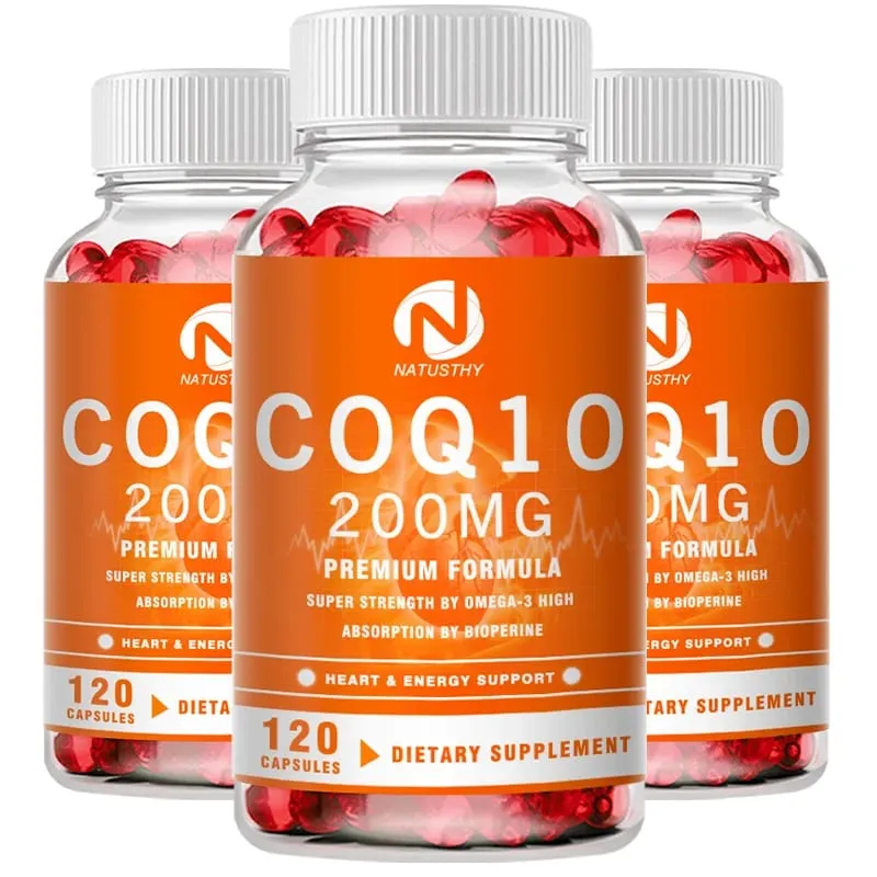 COQ10 Coenzyme Q10 200mg for Energy Antioxidant Cardiovascular Brain Health Natural Non-GMO