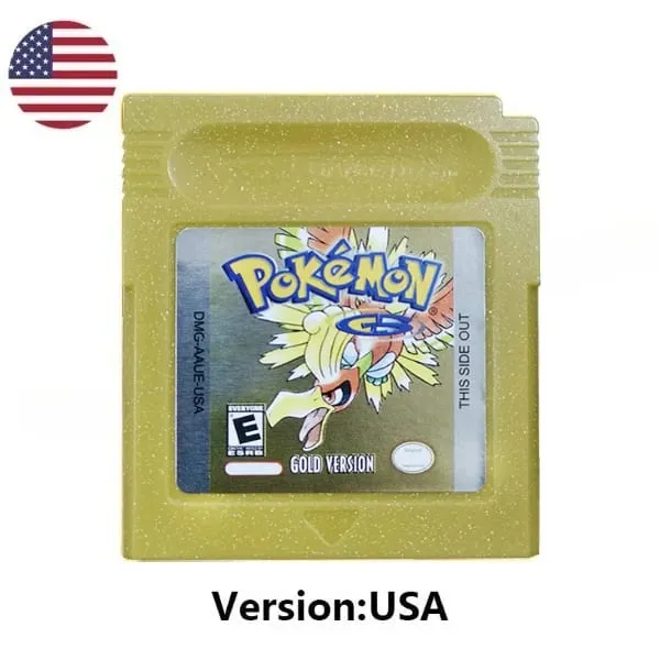 Many style Pokemon Red Blue Crystal Golden Green Silver Yellow GBC Game Card 16 Bit Video Game Cartridge Console Card GB/SP