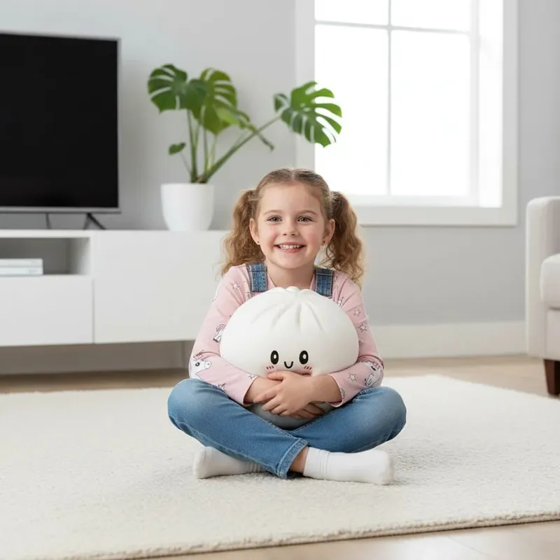 25 cm großes, gedämpftes, gefülltes Brötchen-Squishy-Spielzeug, Kawaii-Knödel-Squeeze, sensorisches Zappelspielzeug, weich, langsam ansteigend, Stressabbau für Kinder