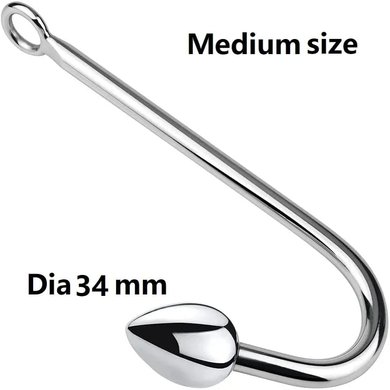 Small medium large 3 balls set metal anal hook beads head butt plug dilator prostate massager insert bdsm sex toy for male