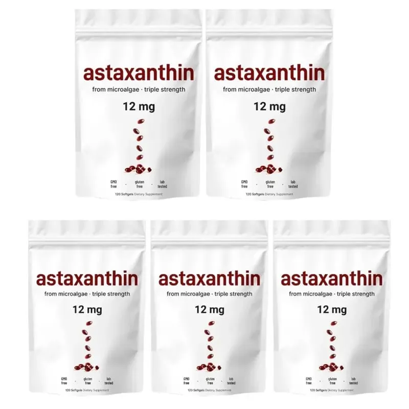 Astaxanthin 12mg Softgels with Oil From Plant-Based Microalgae with Oil Dietary Supplement 120 Pieces — image 10