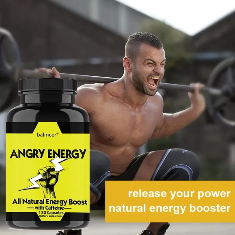Angry Energy Caffeine Capsules Natural Non-GMO Increase Stamina and Focus Mind & Body Health — image 6