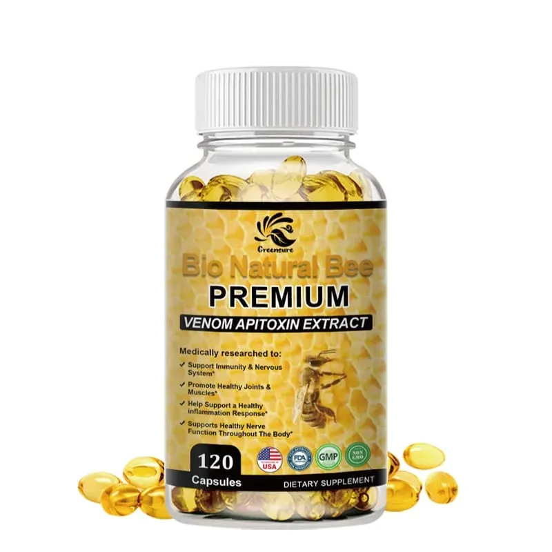 Greensure Natural BEE Venom Capsule para Imunidade e Antioxidação - 60/120 Cápsulas - Não OGM