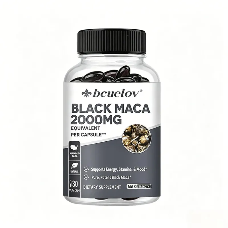 Black Maca Capsules 20000mg - Supports Brain Function Promotes Muscle Growth & Recovery Super Absorption Improve Vitality