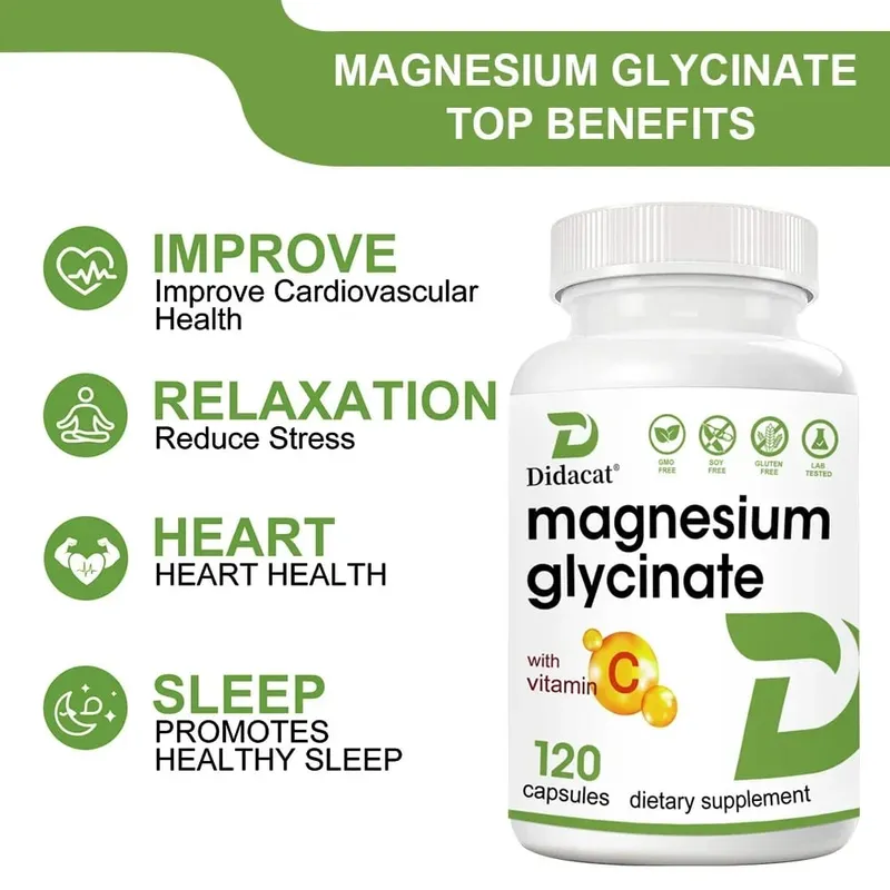 Magnesium Glycinate 1000 Mg 120 Veggie Capsules - Highly Purified Trace Mineral for Muscle Joint Heart and Digestive Health — image 4