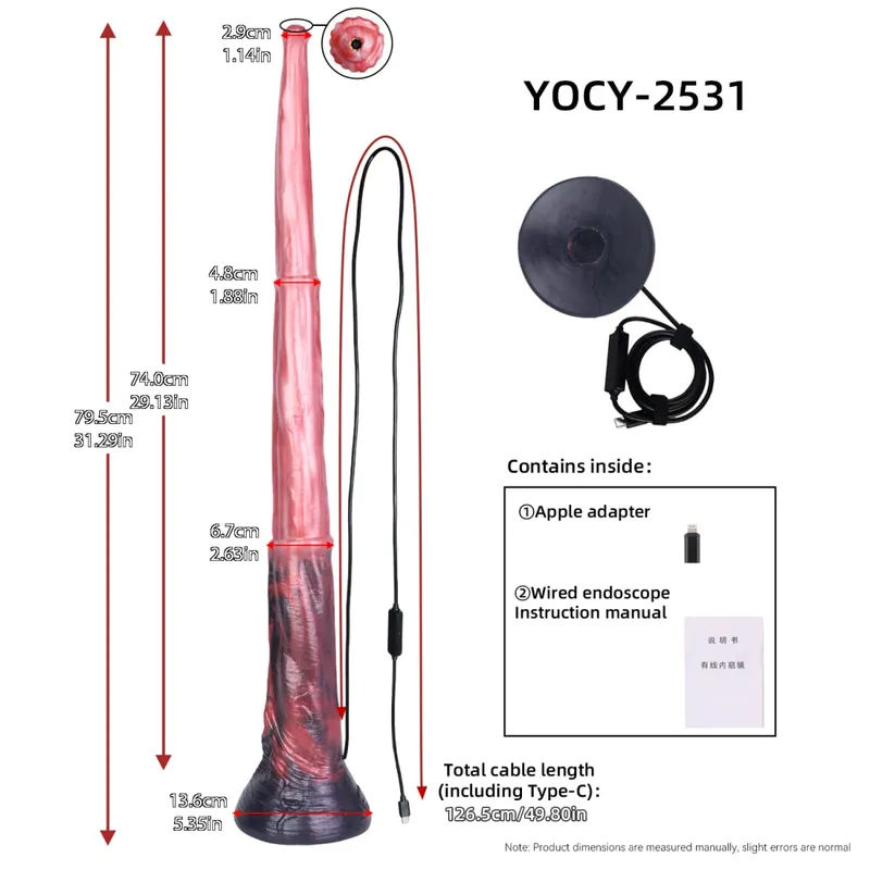 Silicone Long Anal Plug with Smart Endoscope Function G Spot Deep Stimulate Sex Toys Camera LED Light Body Exploration