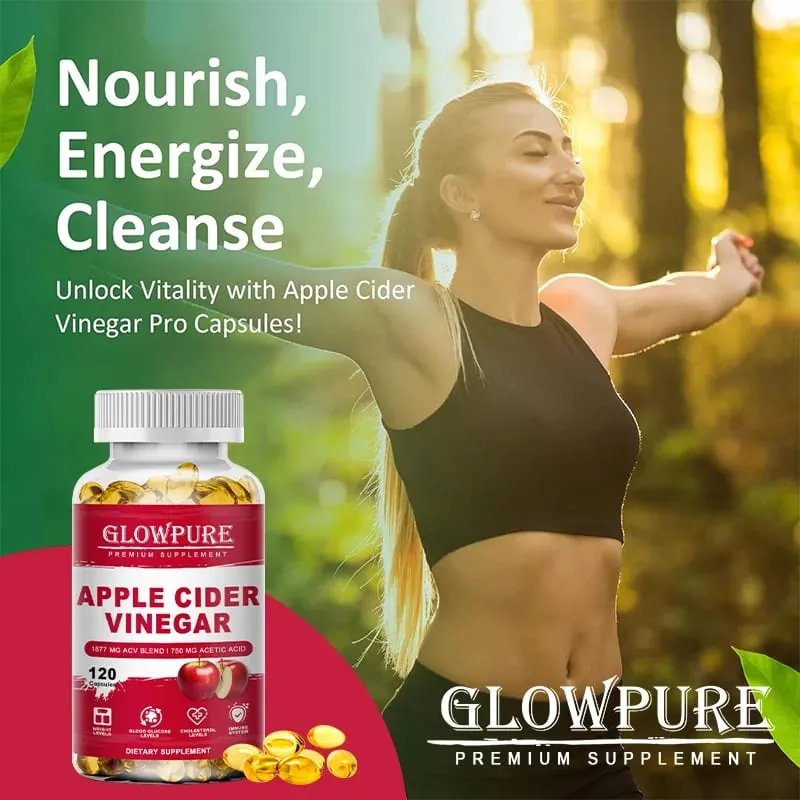 Apple Cider Vinegar Capsules for Digestion Detox & Weight Loss - Supports Fat Burn Bloating Relief & Constipation Support