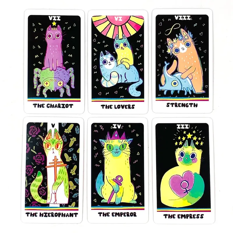 Cute Tarot Cards A 78PCS Oracles English Visions Divination Board Game Family Gathering Game Halloween and Christmas Gifts — image 4