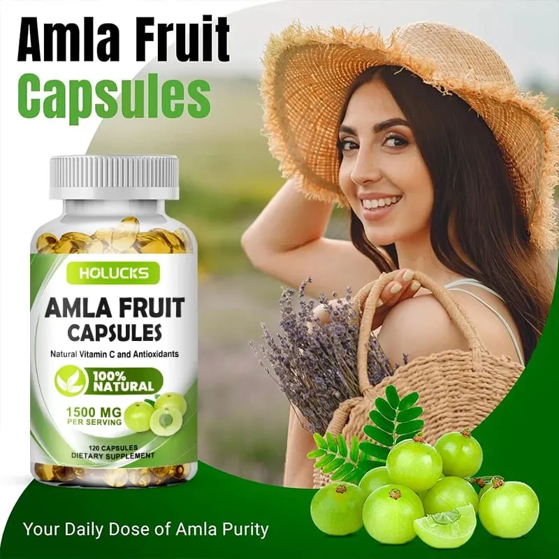 Natural Amla Capsules with High Potency Vitamin C Antioxidant Support Energy Metabolism Heart & Digestive Health — image 6