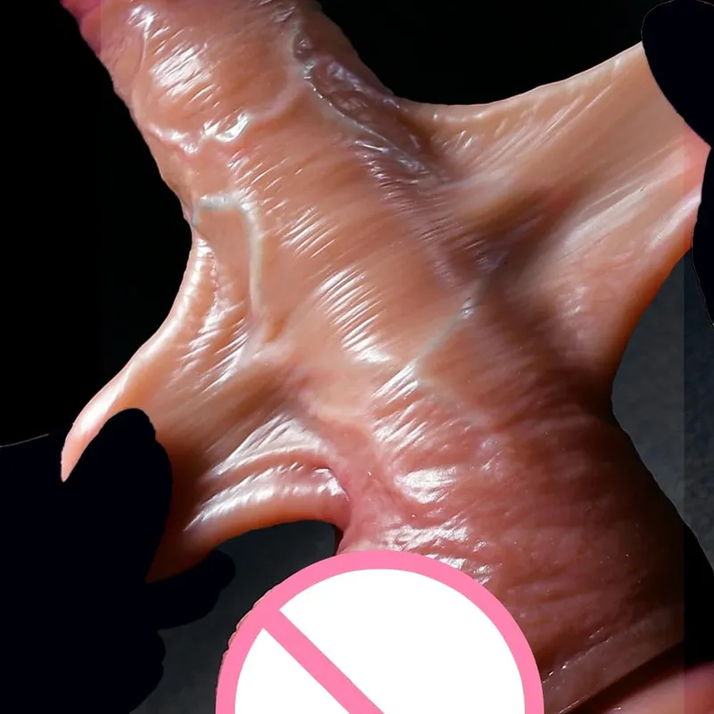 Realistic Dildo Sliding Foreskin Big Penis Suction Cup Dildos Female Masturbator Fake Dick Adult Anal Sex Toys for Women Men Gay