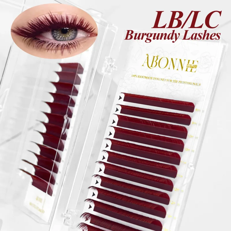 Abonnie LC LB Eyelashes Burgundy Lashes Comic Lash Map Bown Eyelash Extensions Classic Eyelashes Foxy Eye Lashes Cherry Lashes — image 3