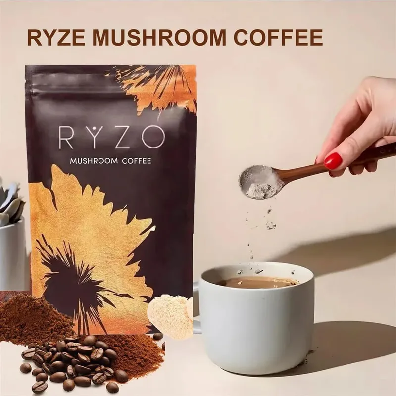 Organic Mushroom Coffee with 6 Types Adaptogenic Mushrooms MCT Oil Daily Brewing Use Smooth Flavor Beverage health support — image 2