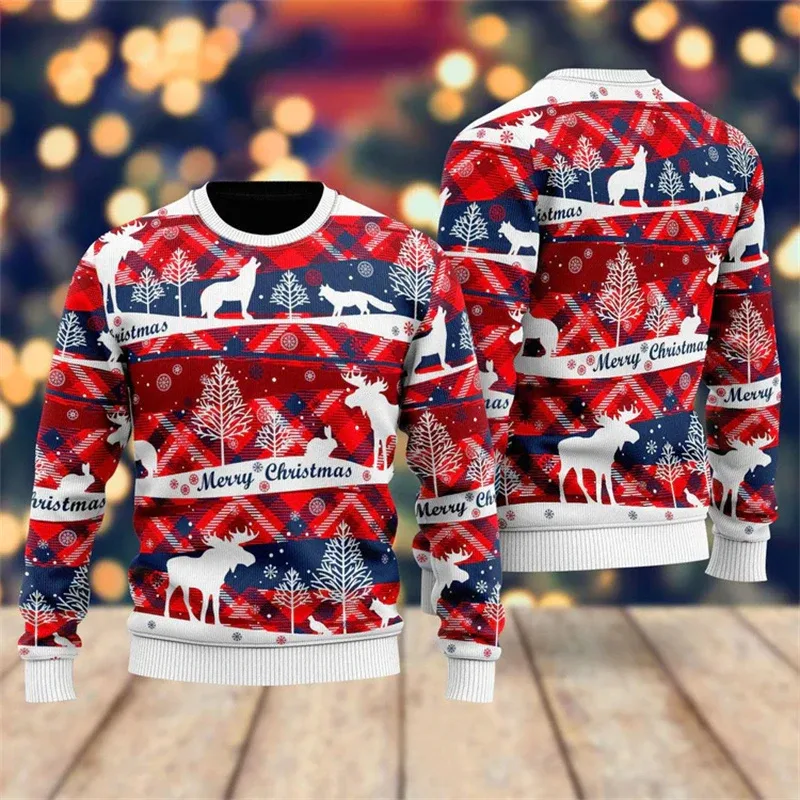 New 2026 Ugly Christmas Sweater Men Santa Claus Pattern Pullovers Women 2026 New Year Merry Christmas Crew Neck Sweatshirts — image 14