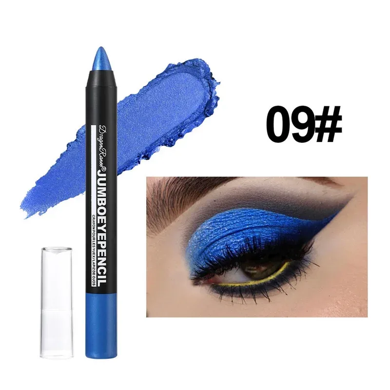 Smoky Green Eyeshadow Pencil Waterproof Pearlescent Metallic Glitter Eye Shadow Stick Highlighter Pen Eye Makeup Tools 12 Colors