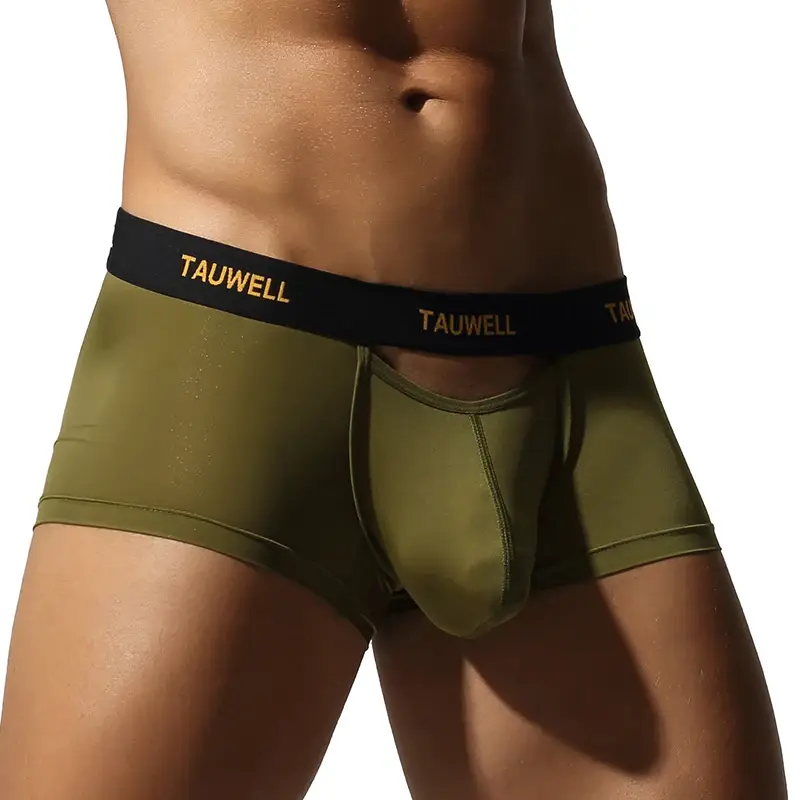Herrenunterwäsche, bequem, kühl, dünn, sexy, halbtransparent, flacher Winkel, mit U-förmigem Beutel